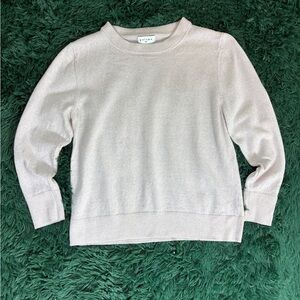 Paloma 100% Merino Wool Ivory Heather Long Sleeve Crew Neck MP Sweater